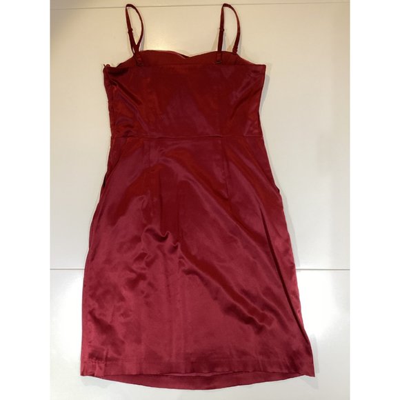 Reitmans Red Satin Cocktail Dress with Removable Straps - Picture 4 of 6